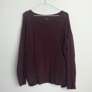 American Eagle Purple Long Sleeve Knit Sweater